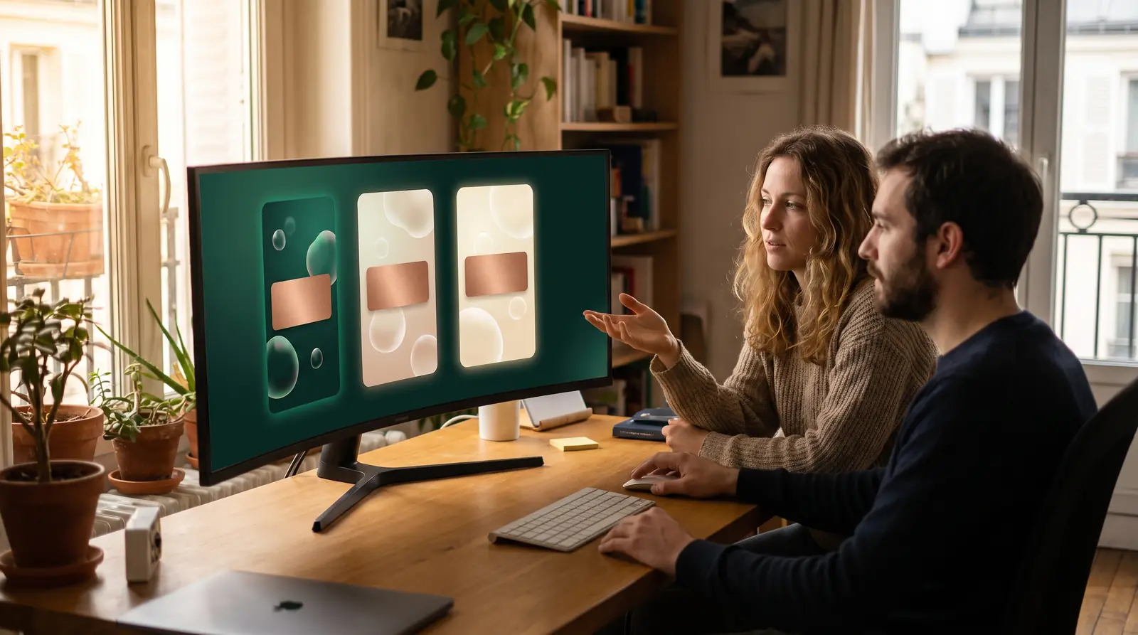 Three AI assistants side by side on a desktop screen, like ChatGPT, Gemini and Perplexity
