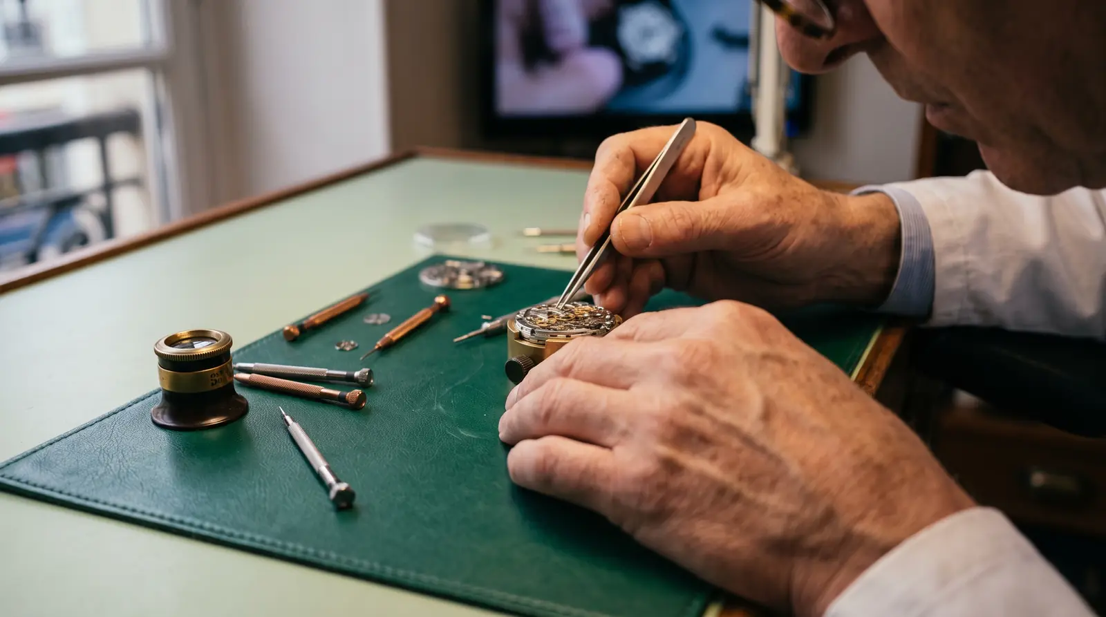 Watchmaker’s hands servicing a mechanical watch, an image of WordPress maintenance