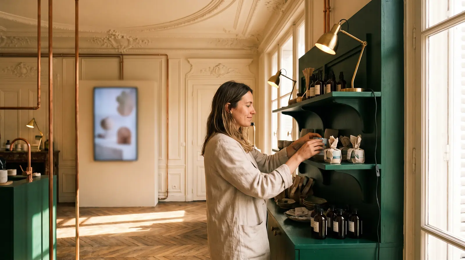 Renovated shop keeping its original mouldings, like a website redesign that keeps its rankings